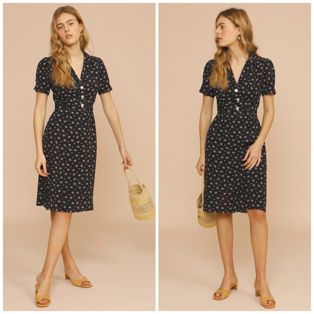 ROUJE PARIS Anais Bouquet Noir Dress